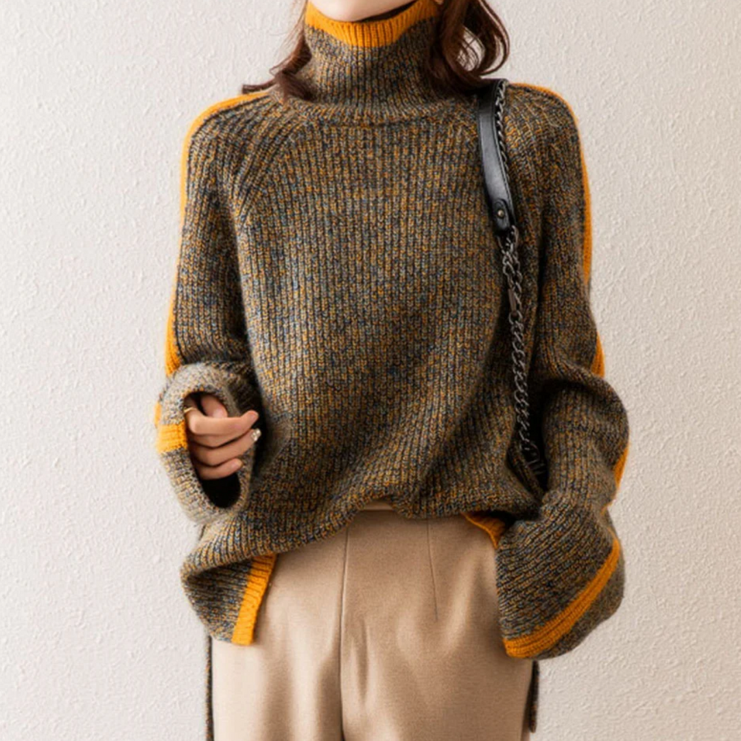 Marie | Soft Patterned Turtleneck