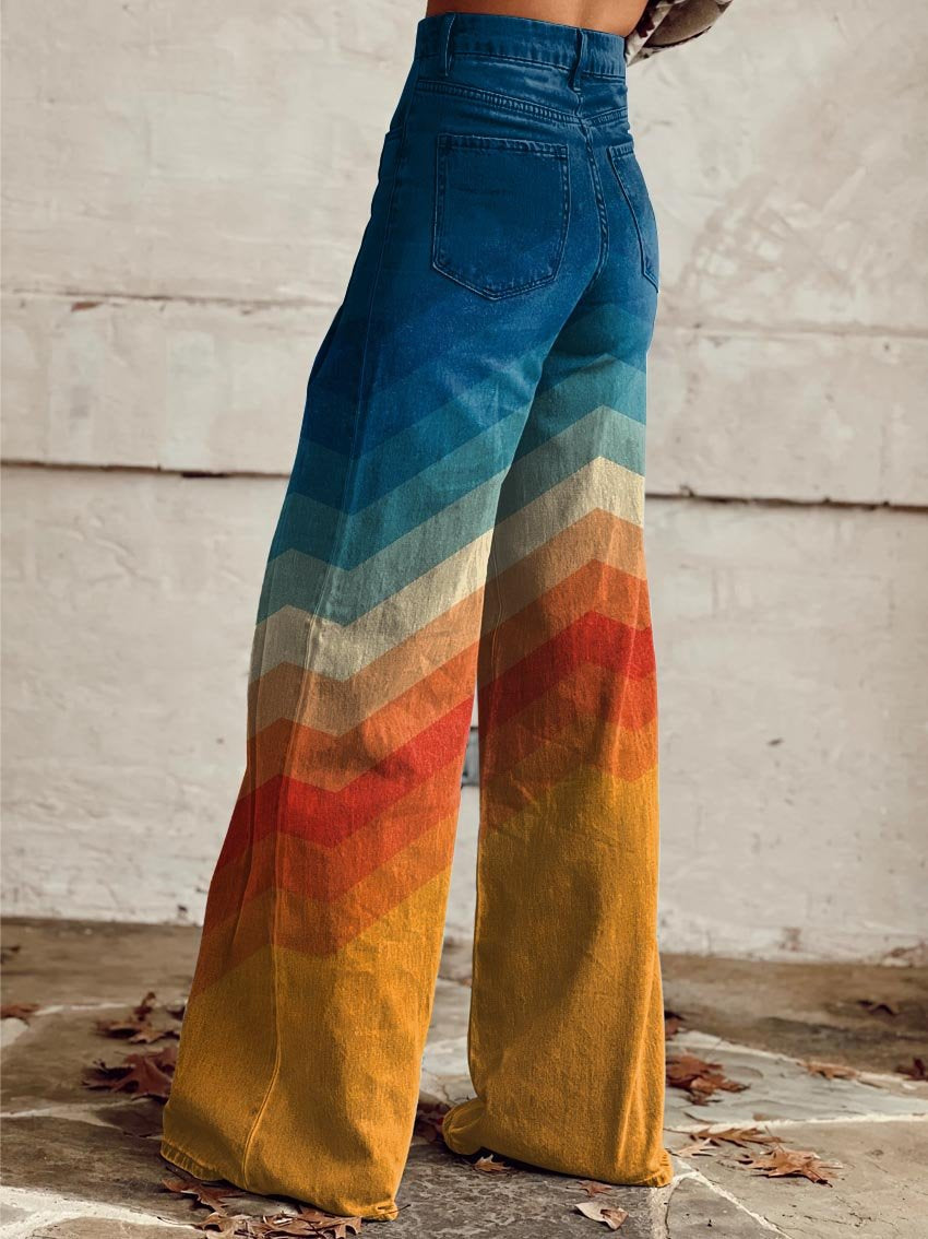 Kendall | Retro Wave Wide-Leg Trousers