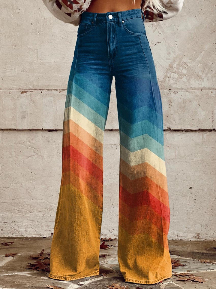 Kendall | Retro Wave Wide-Leg Trousers